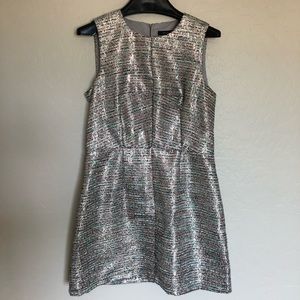 FRENCH CONNECTION Metallic A-Line Dress